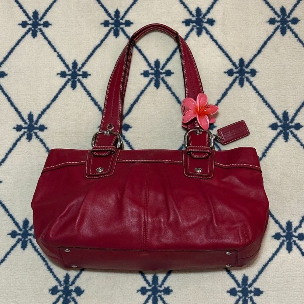 FAIR/PROJECT Coach Y2K Soho Pleated Tote Shoulder Bag F13732 2010 - Cranberry